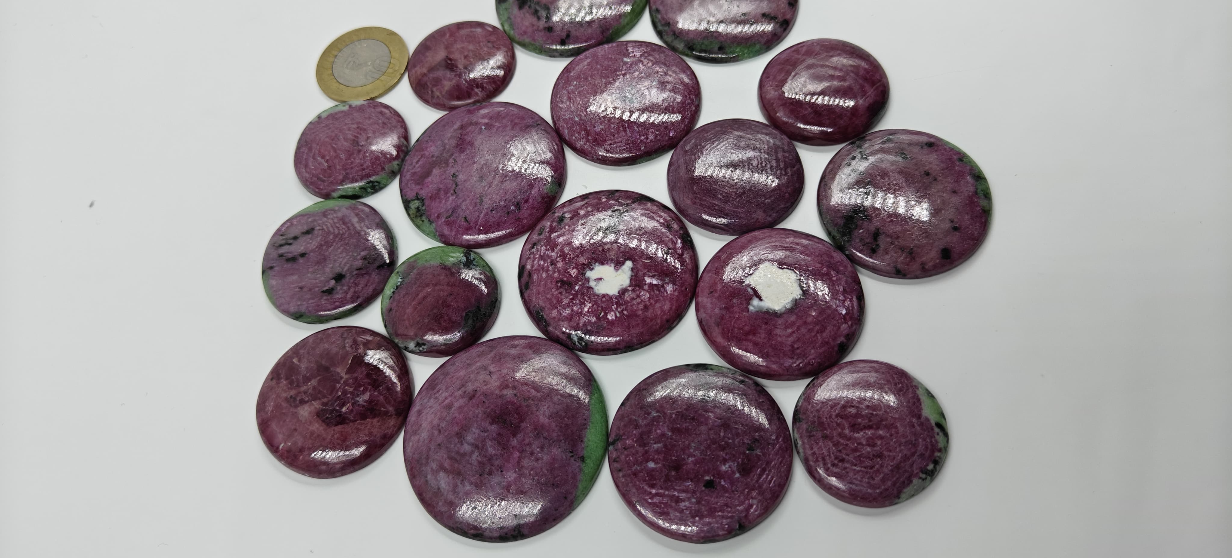 Natural Ruby zoisite Round Shape Gemstone (Cabochon )