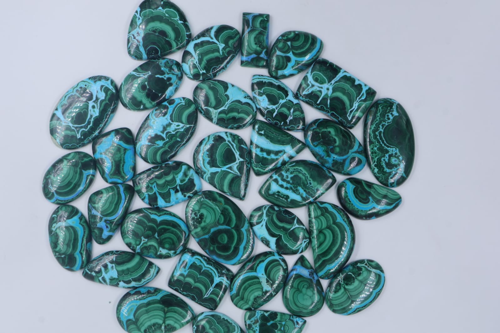  Natural Chrysocolla Malachite Mix Shape Gemstone (Cabochon )