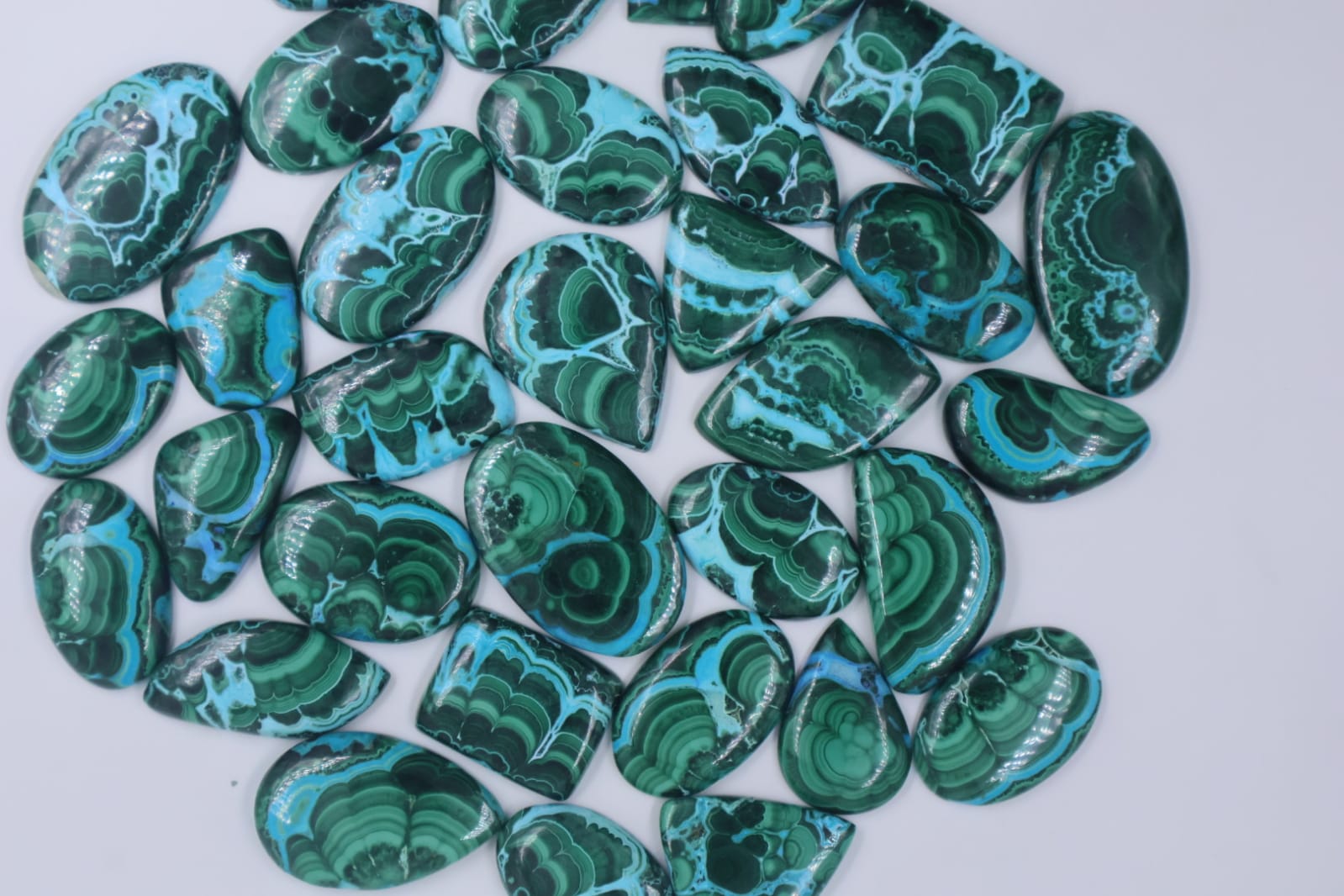  Natural Chrysocolla Malachite Mix Shape Gemstone (Cabochon )