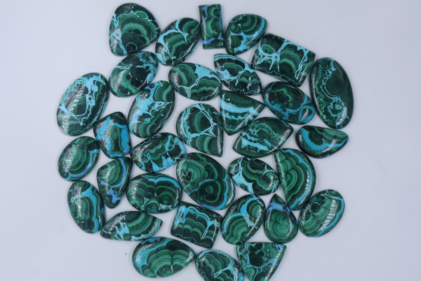  Natural Chrysocolla Malachite Mix Shape Gemstone (Cabochon )