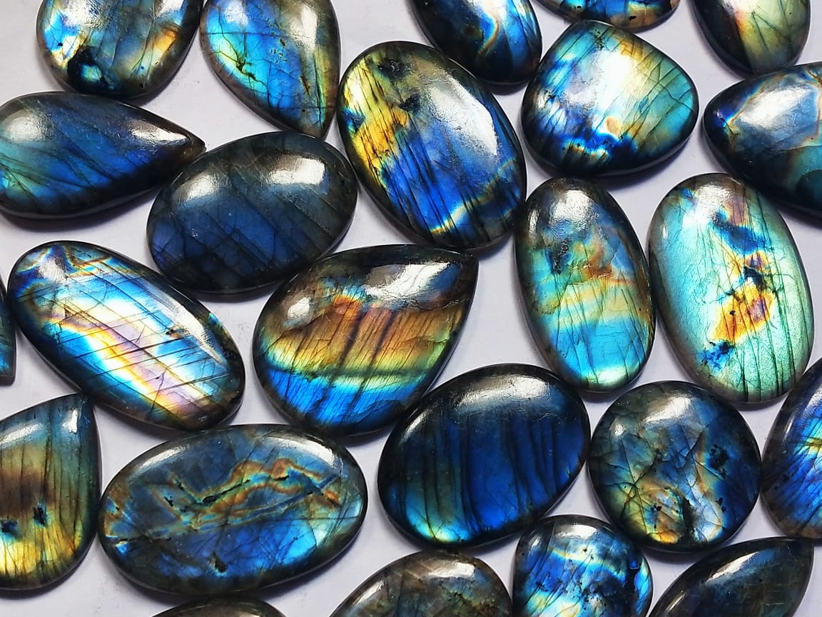 Natural Mulit Labradorite Mix Shape Gemstone (Cabochon )