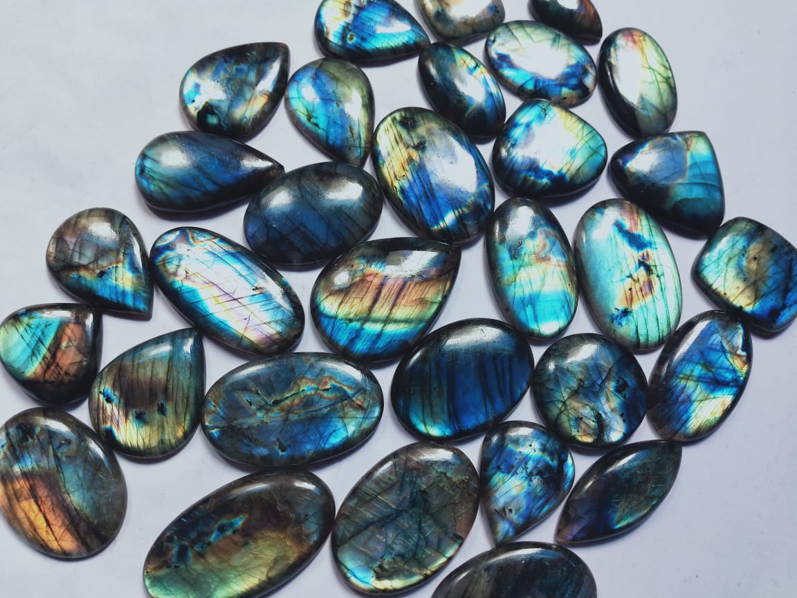 Natural Mulit Labradorite Mix Shape Gemstone (Cabochon )
