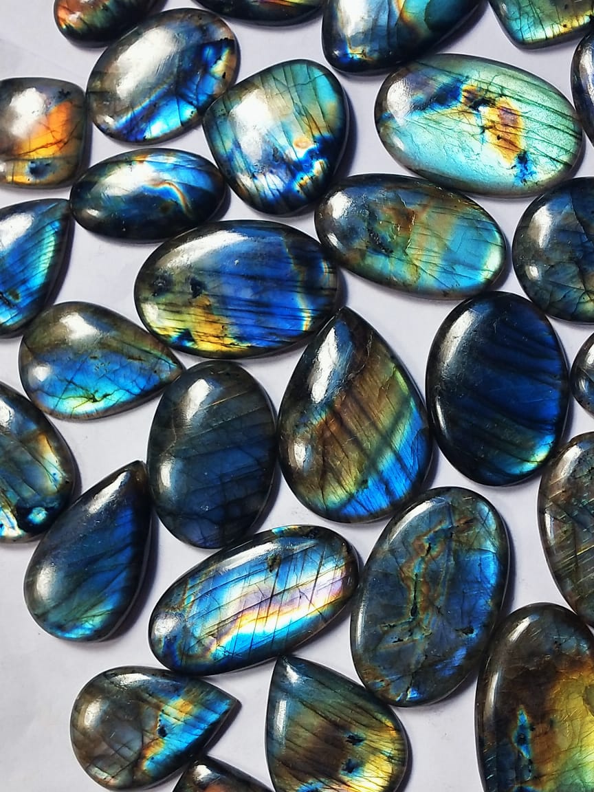 Natural Mulit Labradorite Mix Shape Gemstone (Cabochon )