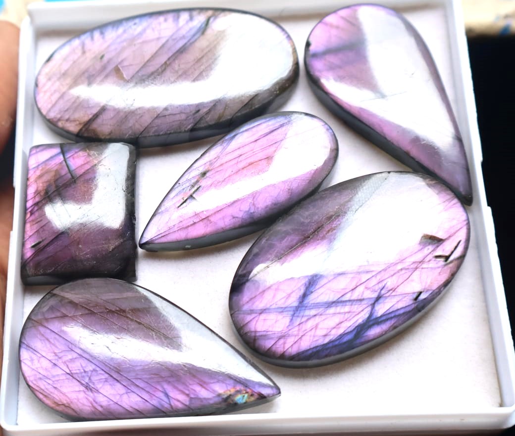 Natural Purple Labradorite  Shape Gemstone (Cabochon )
