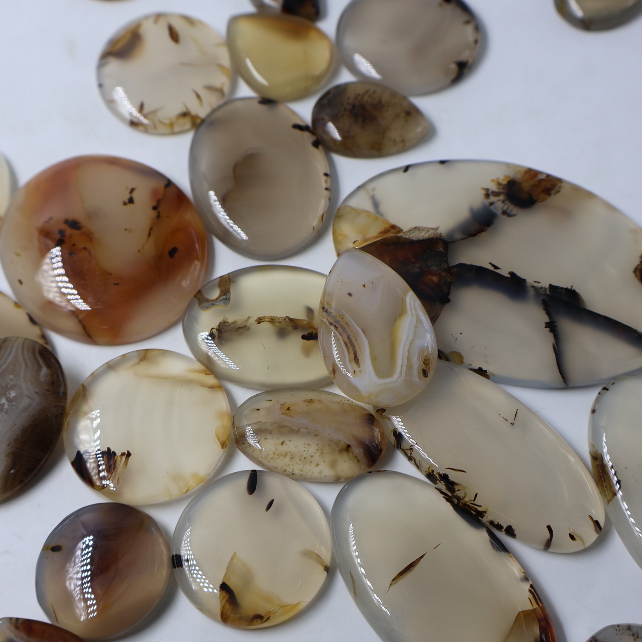 Natural Montana Agate Mix Shape Gemstone (Cabochon )
