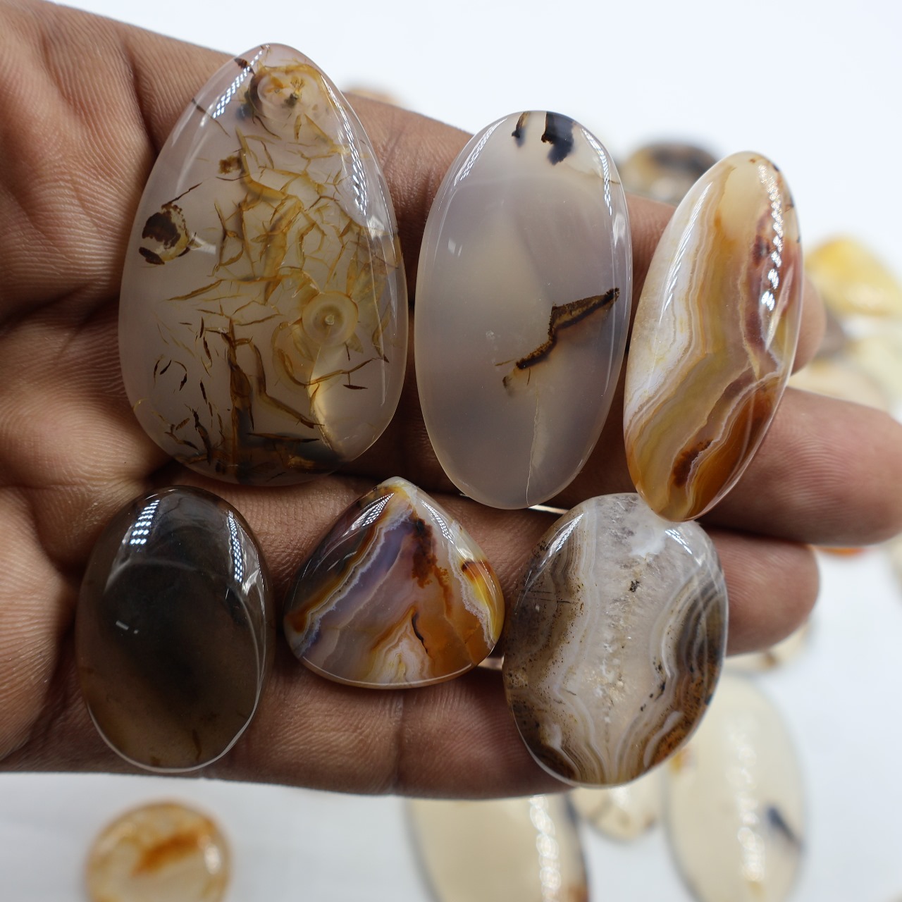 Natural Montana Agate Mix Shape Gemstone (Cabochon )