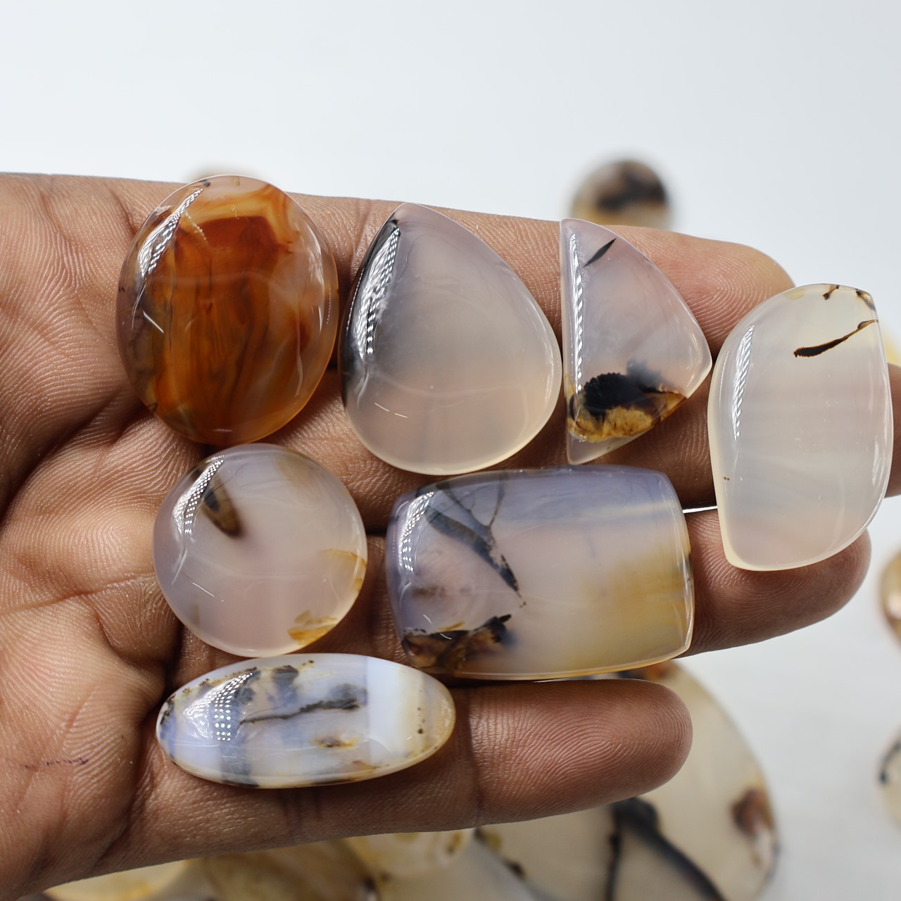 Natural Montana Agate Mix Shape Gemstone (Cabochon )