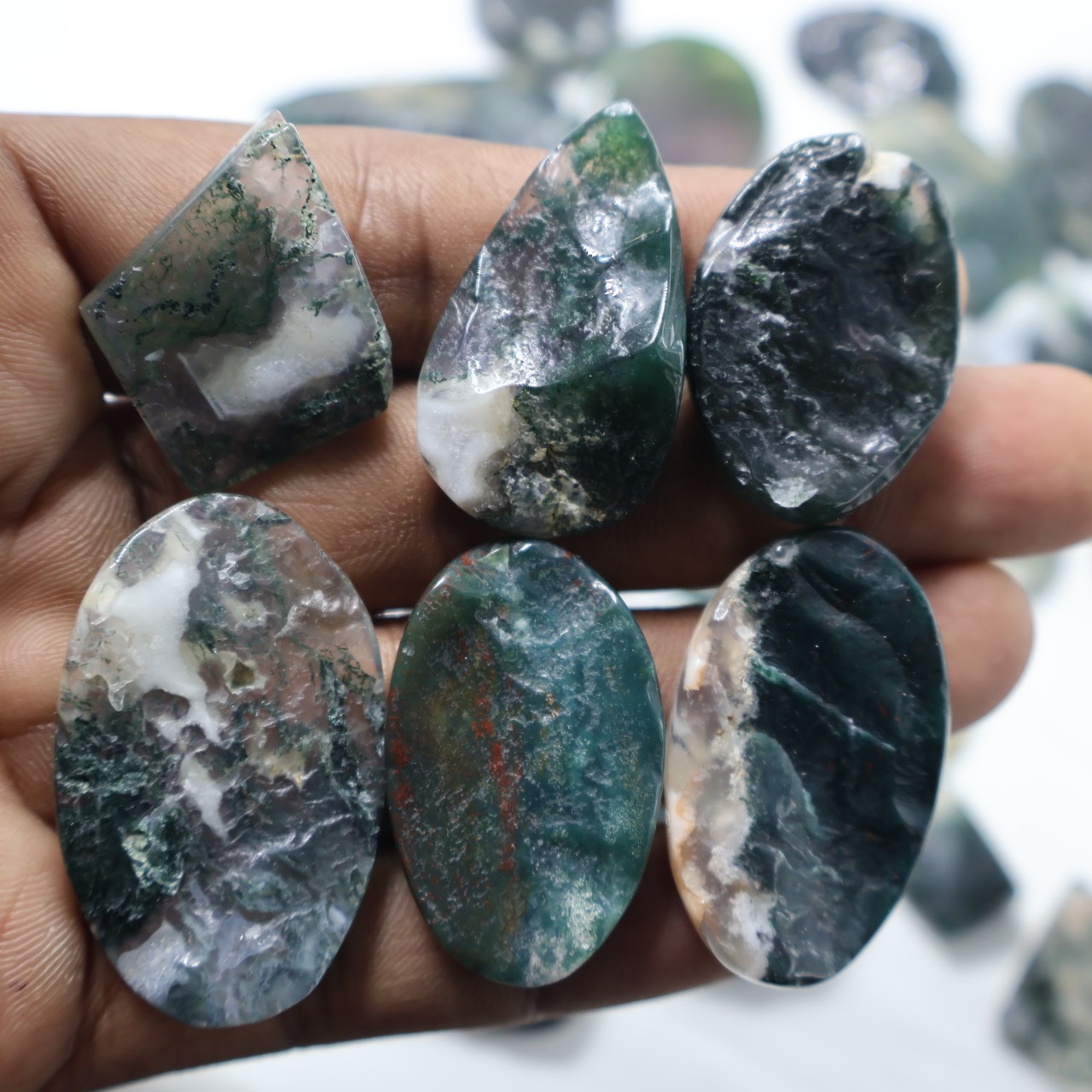 Natural Polished Montana Agate  Druzy Mix Shape Gemstone (Cabochon )