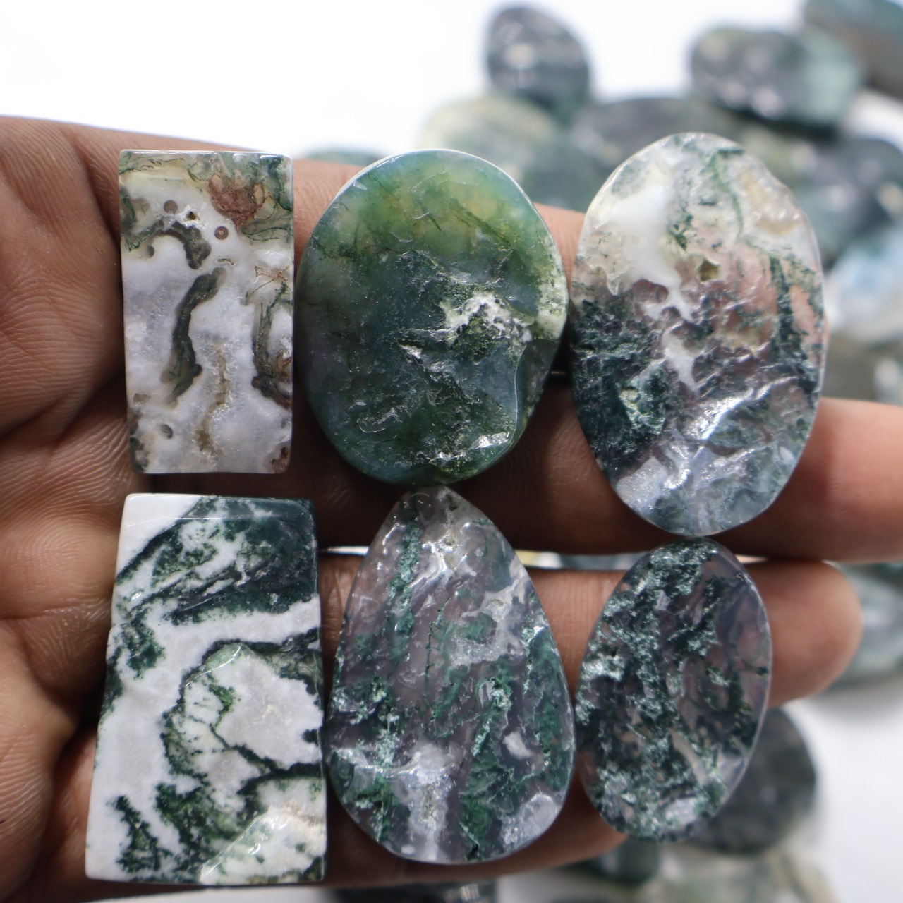 Natural Polished Montana Agate  Druzy Mix Shape Gemstone (Cabochon )