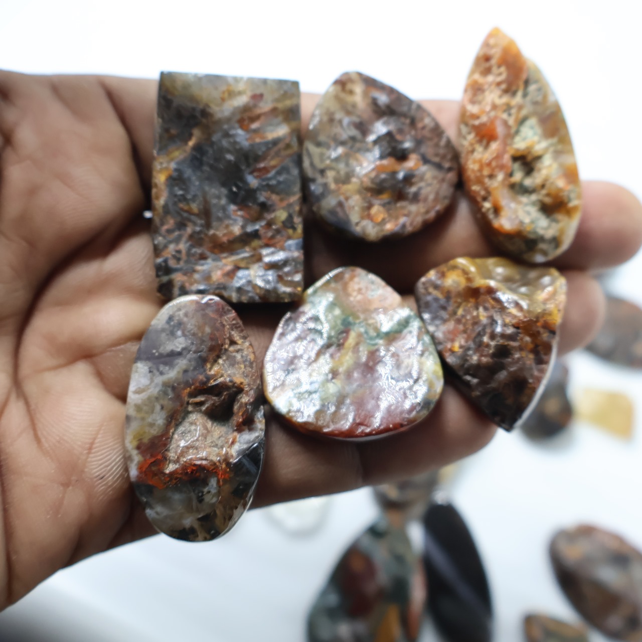 Natural Polished Turkey Agate Druzy  Mix Shape Gemstone (Cabochon )