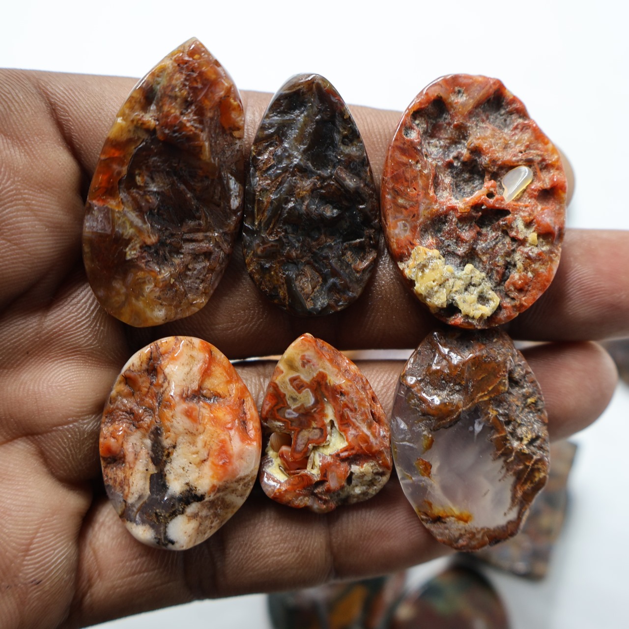 Natural Polished Turkey Agate Druzy  Mix Shape Gemstone (Cabochon )