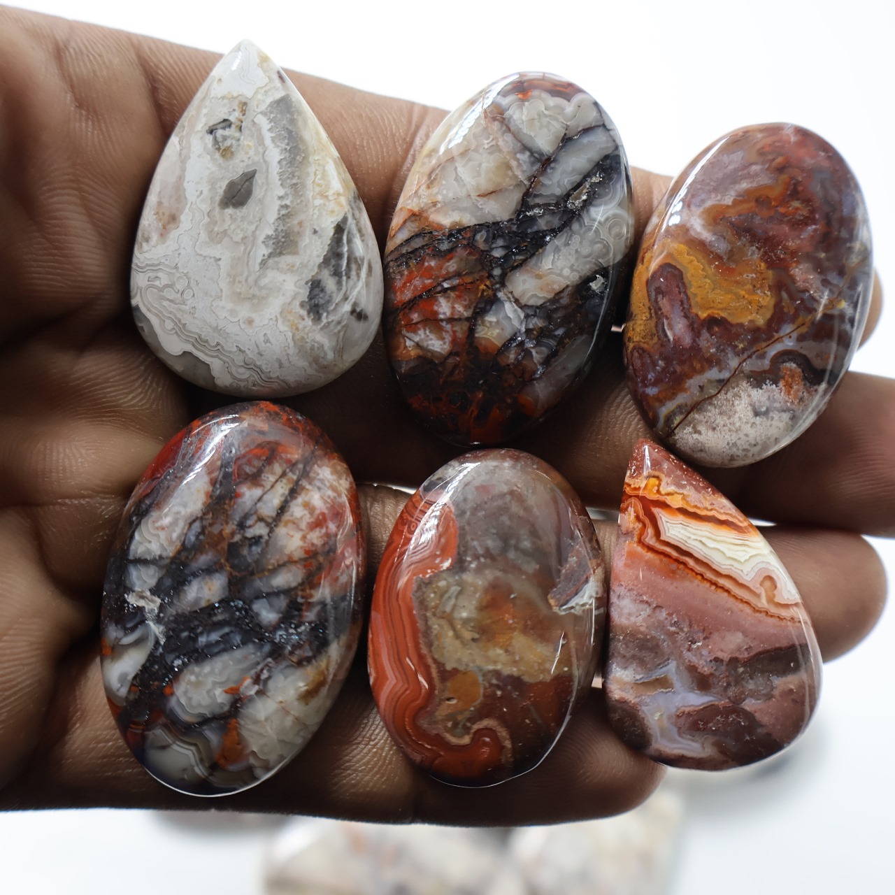 Natural Crazy Lace Agate Mix Shape Gemstone (Cabochon ) Loose Gemstones