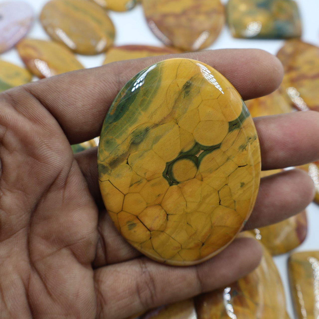 Natural Ocean Jasper Druzy Mix Shape Gemstone (Cabochon )