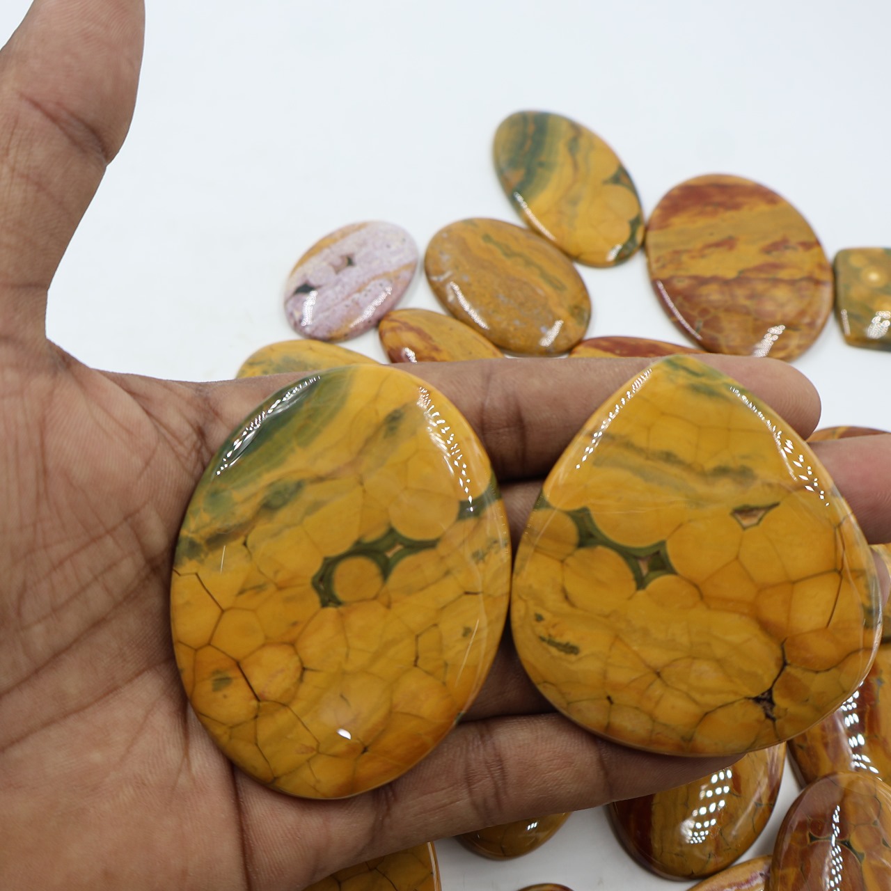 Natural Ocean Jasper Druzy Mix Shape Gemstone (Cabochon )