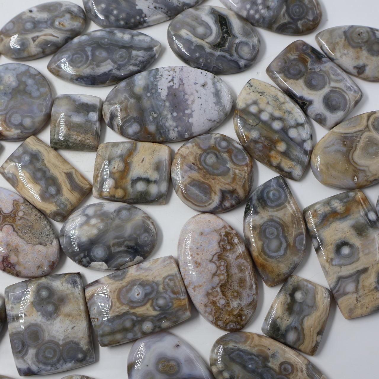 Natural Ocean Jasper Druzy Mix Shape Gemstone (Cabochon )