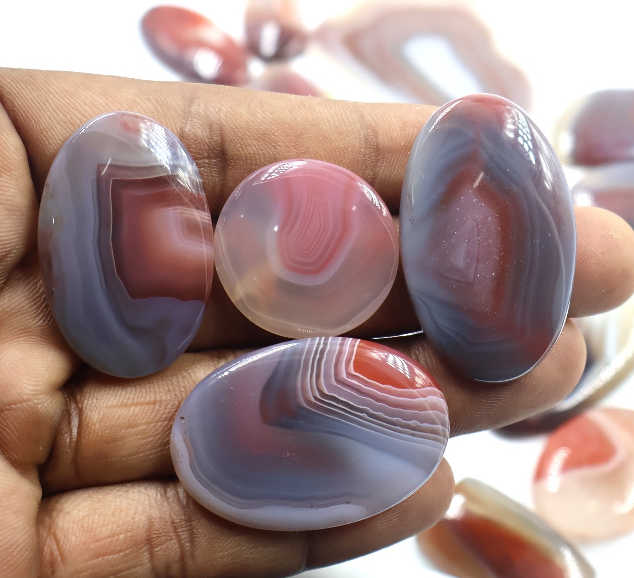 Natural Botswana Agate Mix Shape Gemstone (Cabochon )