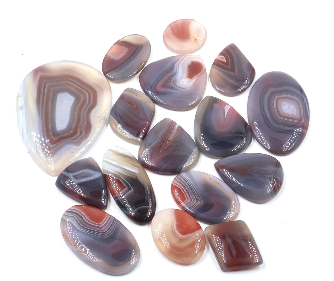 Natural Botswana Agate Mix Shape Gemstone (Cabochon )