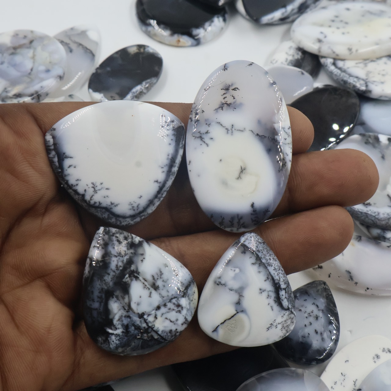 Natural Dendrite opal   Mix Shape Gemstone (Cabochon )