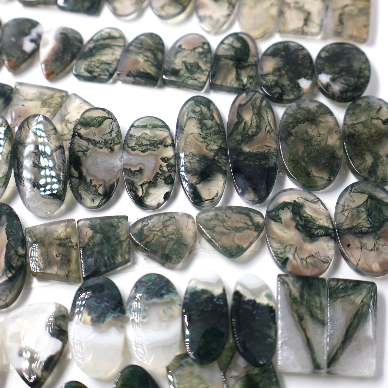Natural Moss Agate Pair  Gemstone Mix Shape Wholesale lot