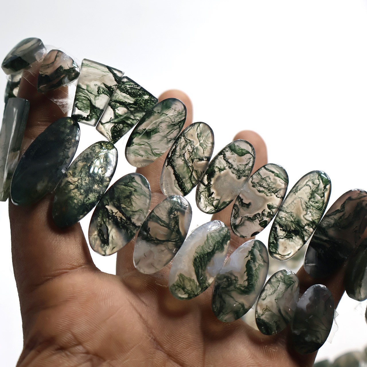 Natural Moss Agate Pair  Gemstone Mix Shape Wholesale lot