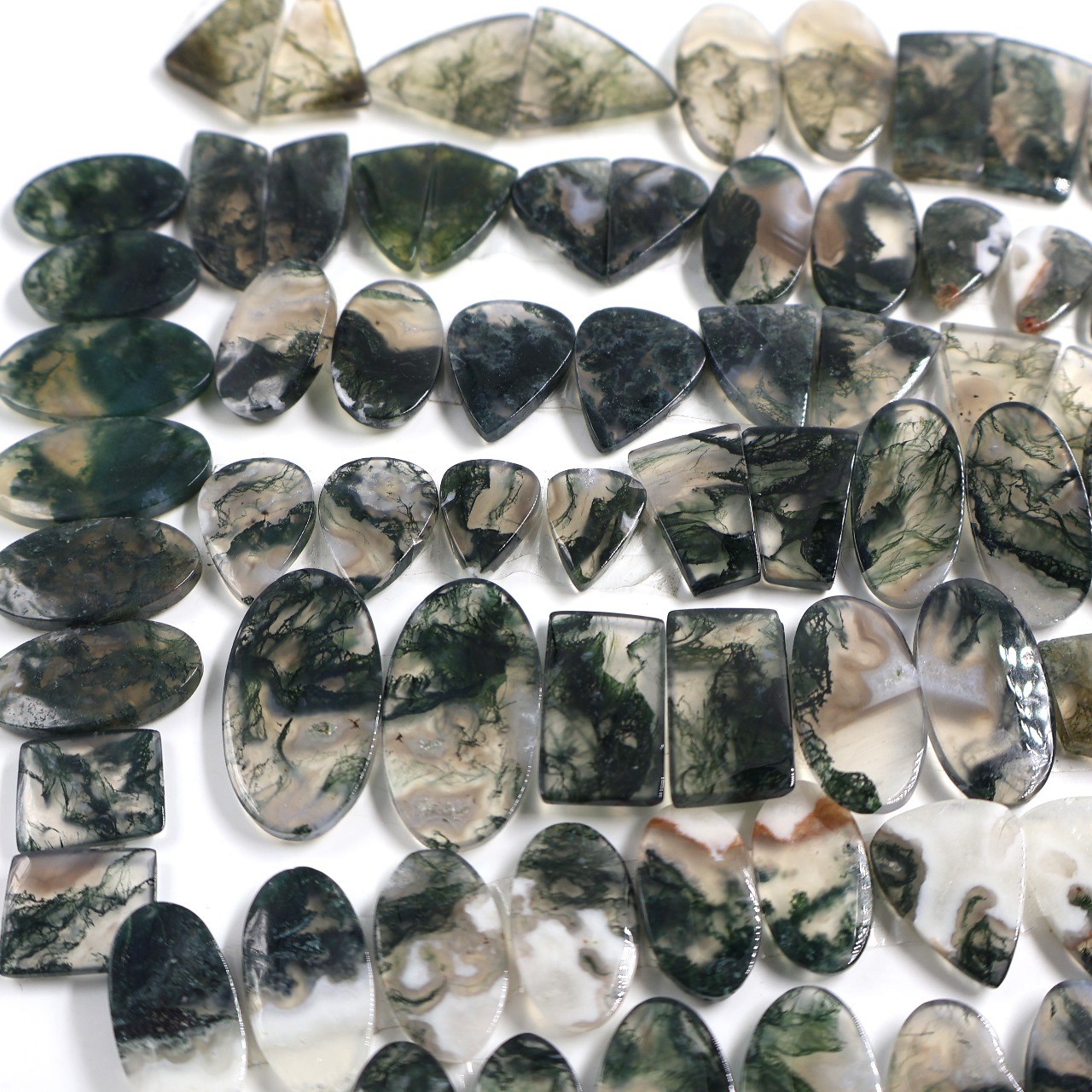 Natural Moss Agate Pair  Gemstone Mix Shape Wholesale lot