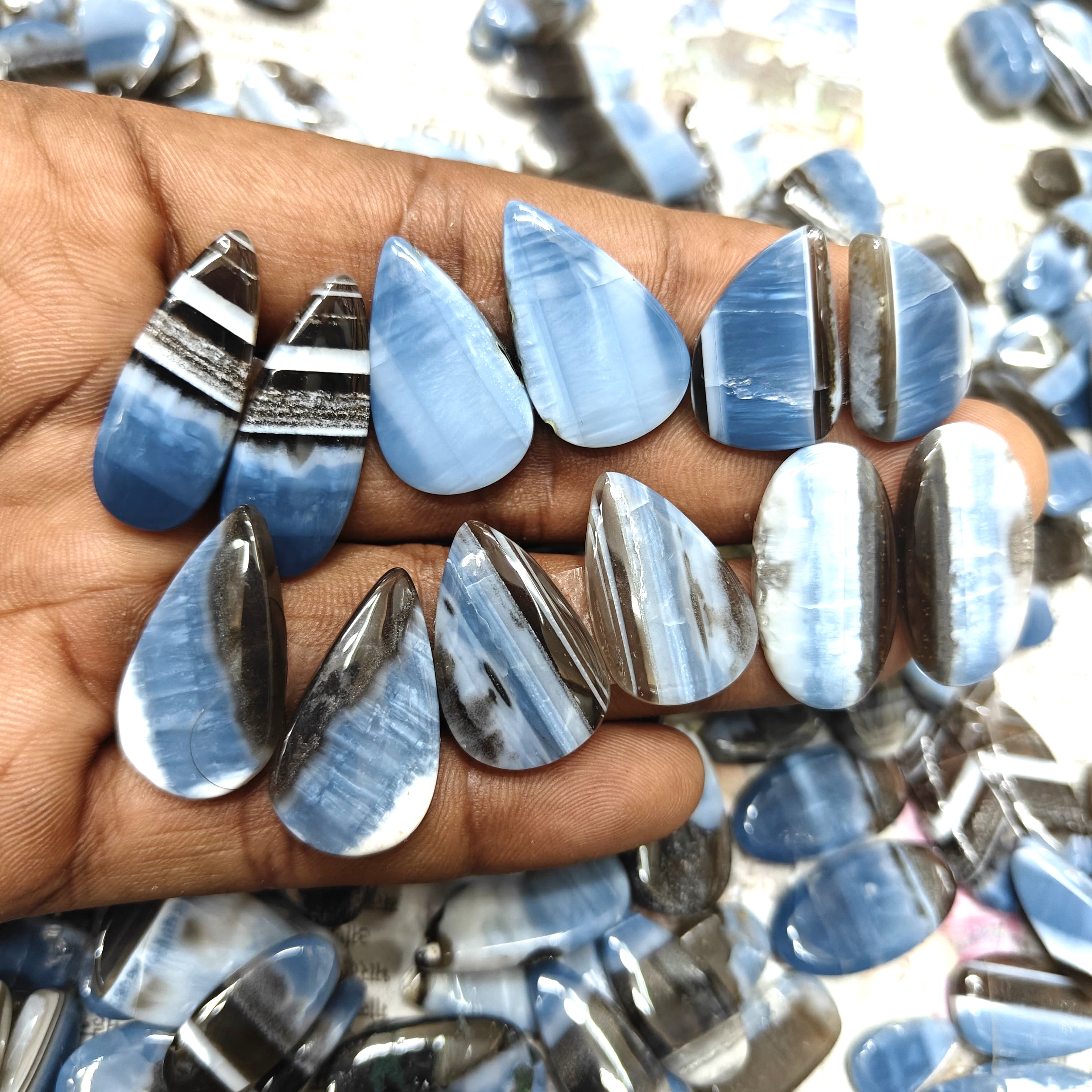 Natural Blue Opal Pair  Gemstone Mix Shape Wholesale lot