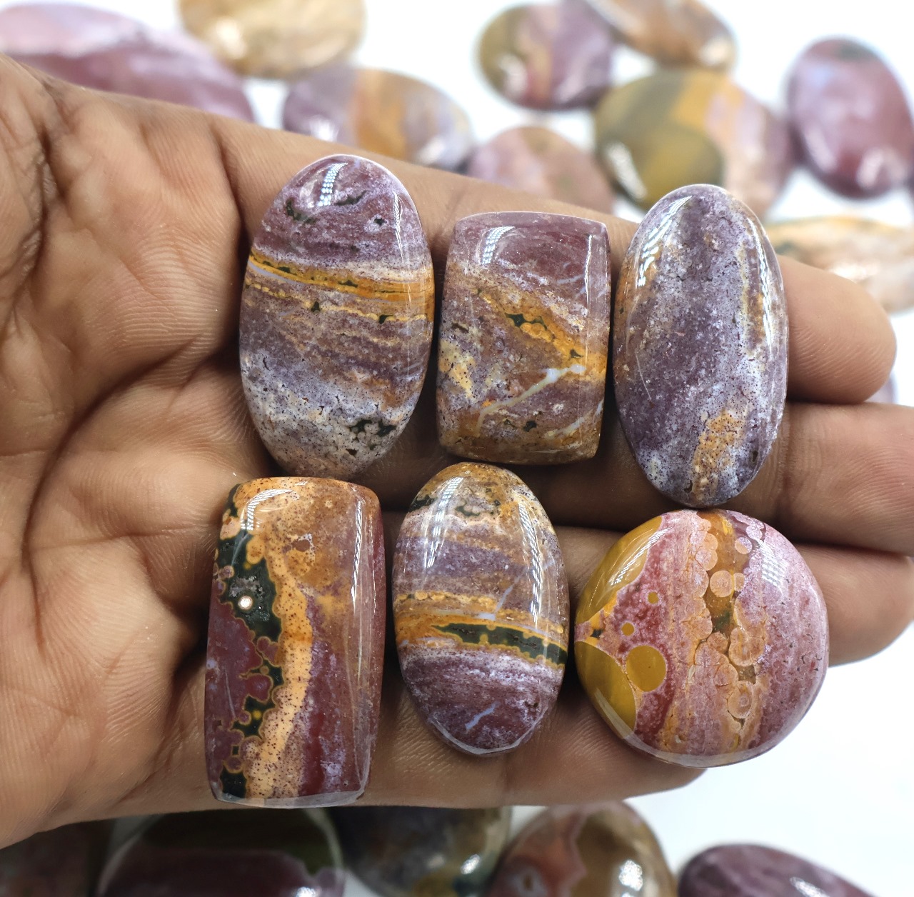 Natural Ocean Jasper Mix Shape Gemstone (Cabochon )