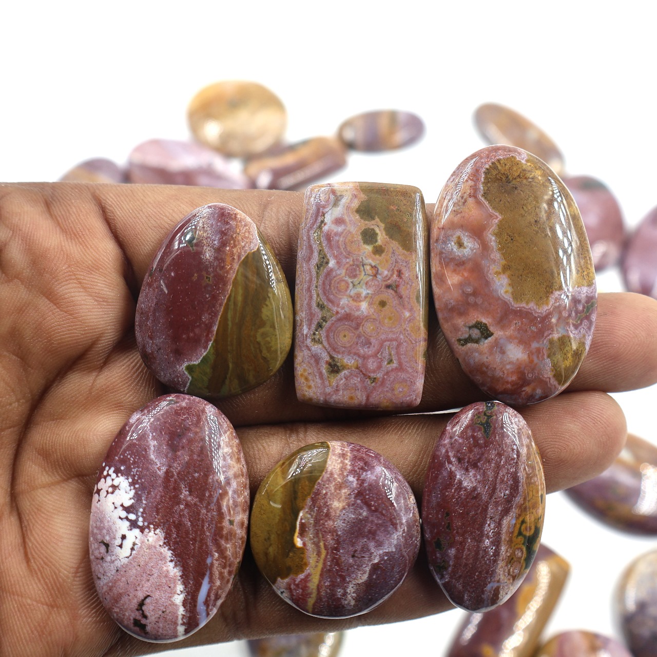 Natural Ocean Jasper Mix Shape Gemstone (Cabochon )