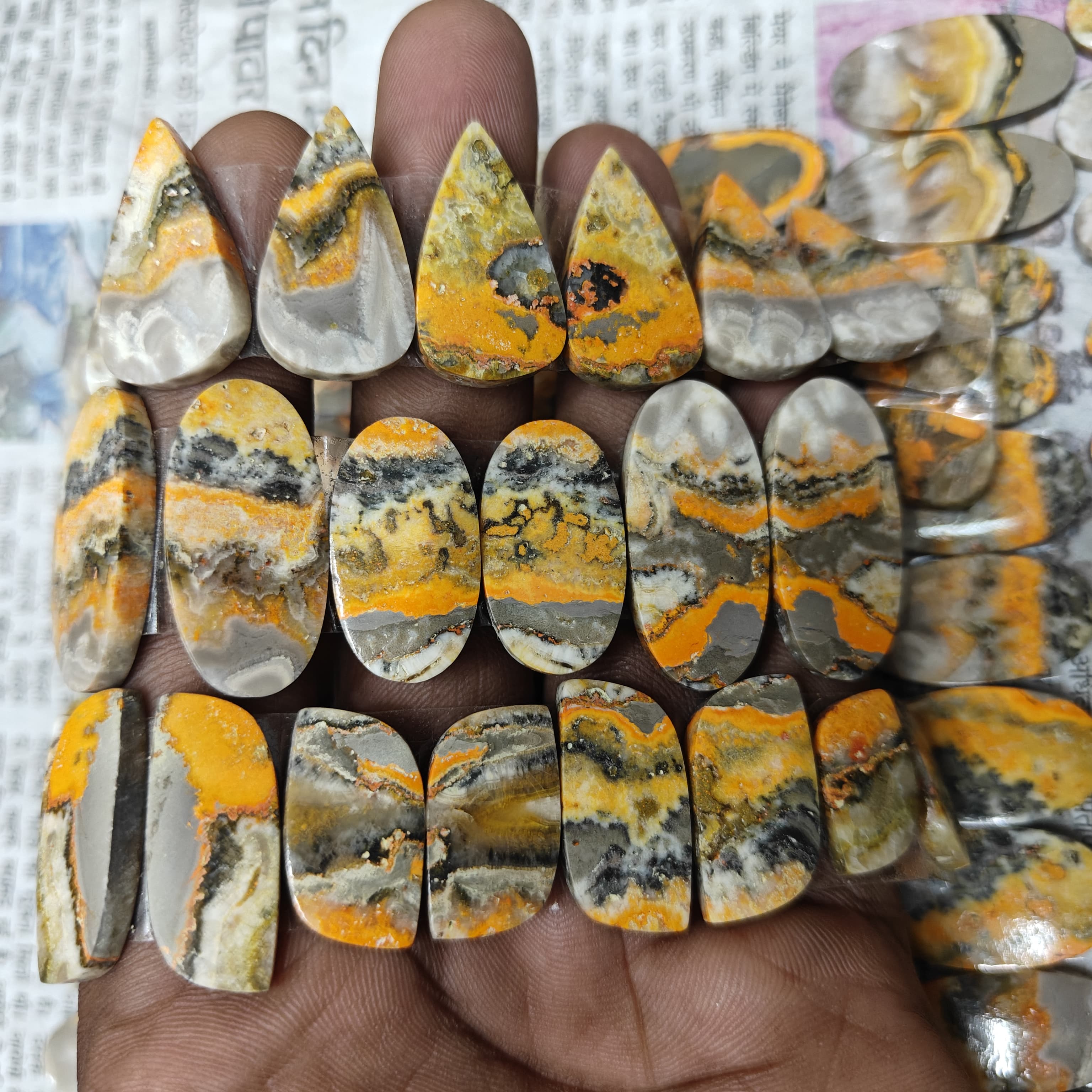 Natural Bumblebee Jasper pair Mix Shape Gemstone (Cabochon )