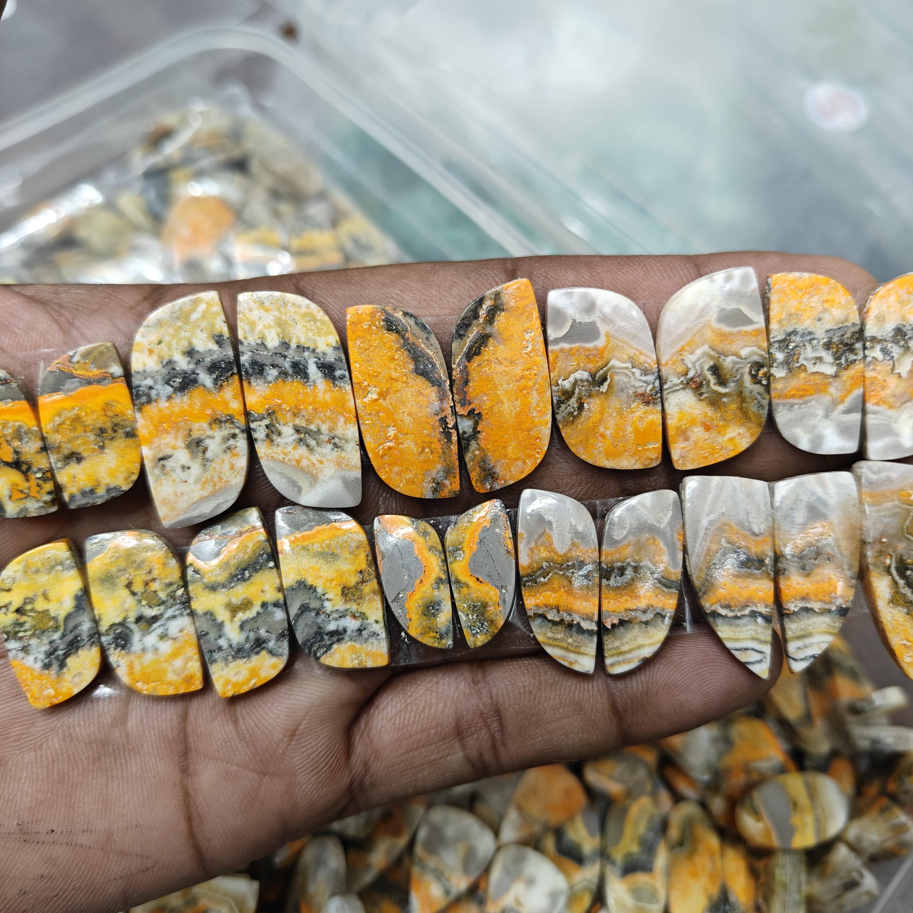 Natural Bumblebee Jasper pair Mix Shape Gemstone (Cabochon )
