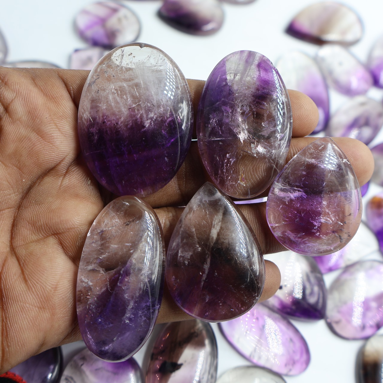Natural Amethyst Rutile  Mix Shape Gemstone (Cabochon )