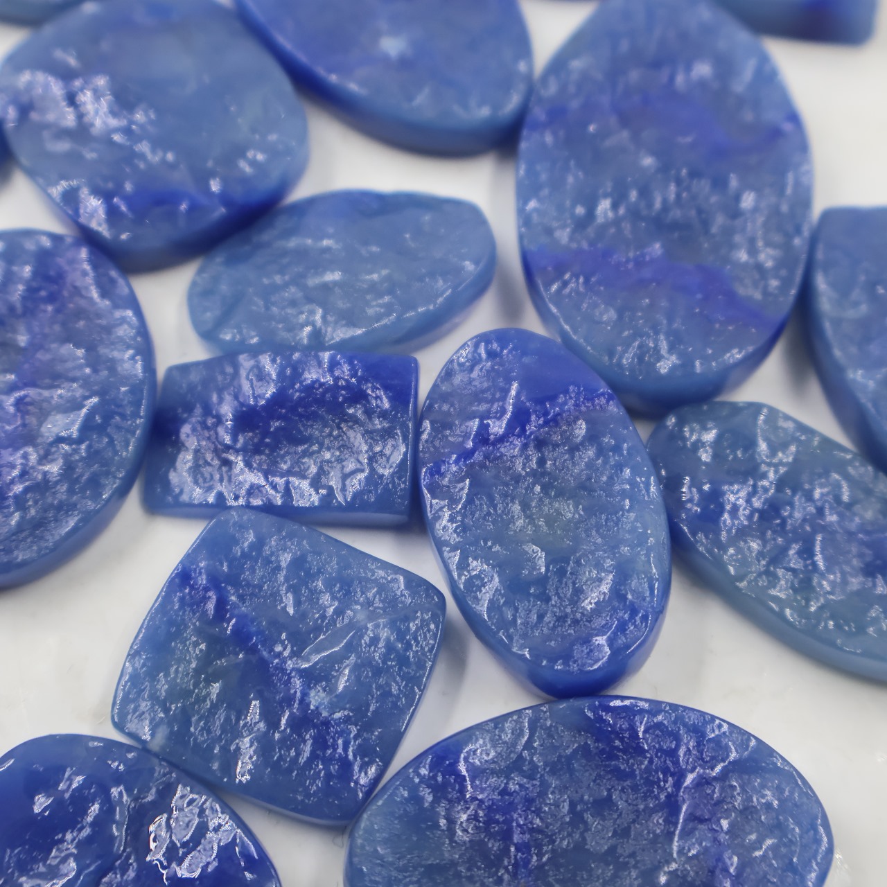 Natural Blue Quartz druzy Mix Shape Gemstone (Cabochon )