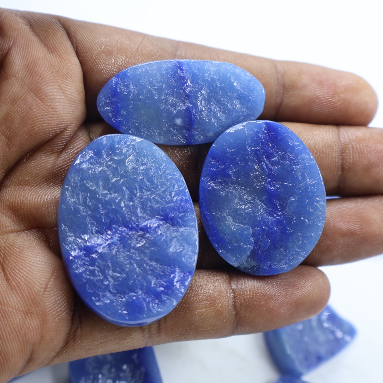 Natural Blue Quartz druzy Mix Shape Gemstone (Cabochon )