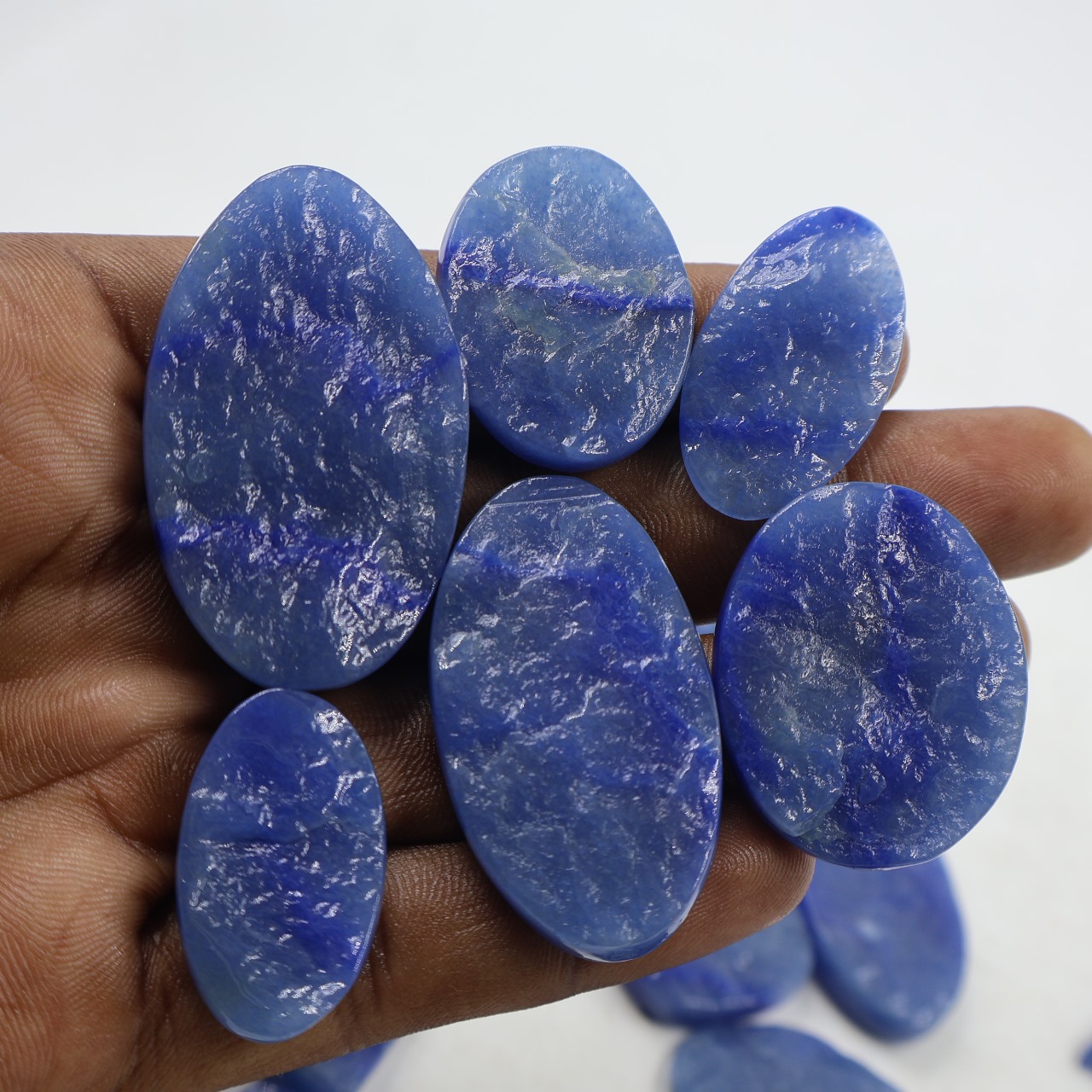 Natural Blue Quartz druzy Mix Shape Gemstone (Cabochon )