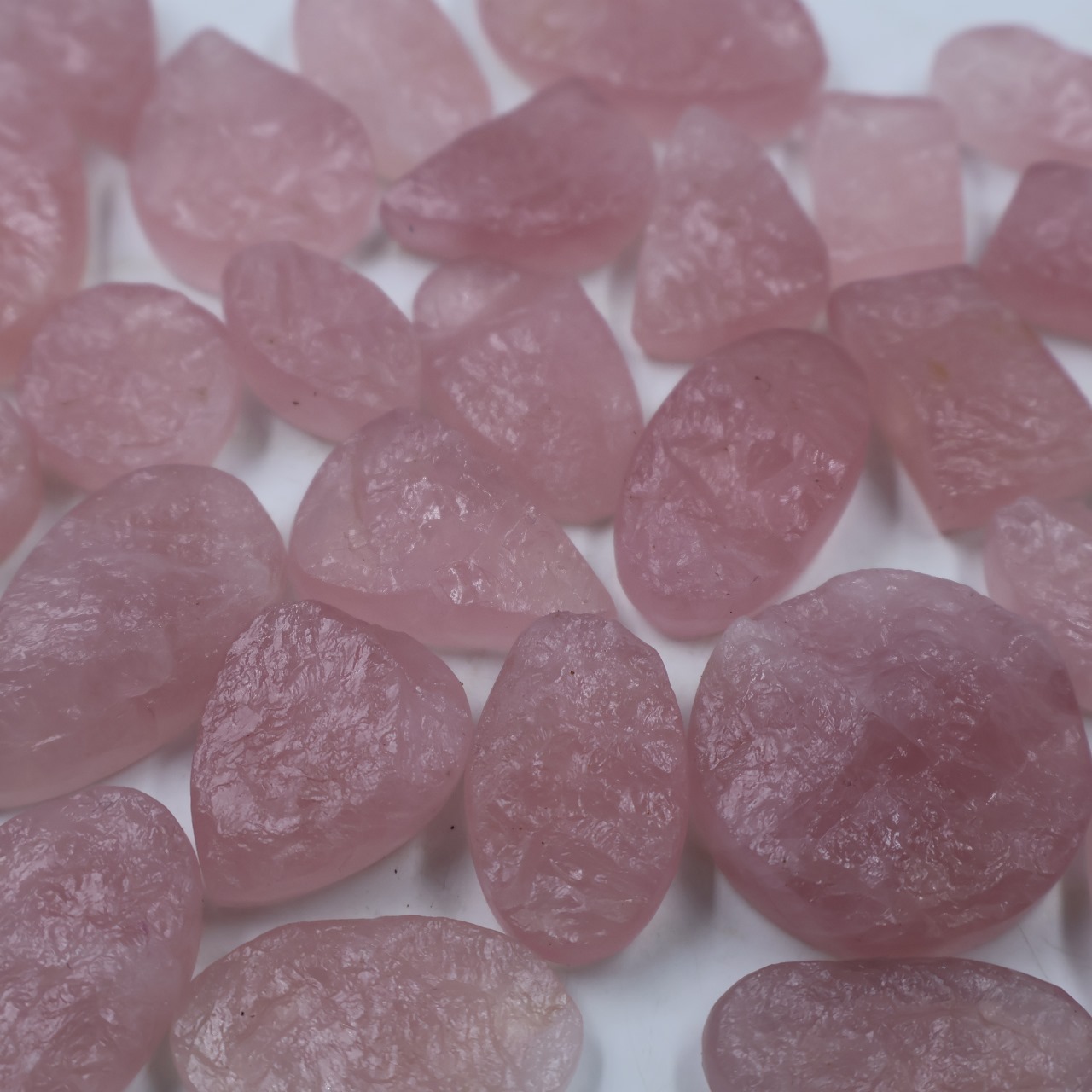 Natural Rose Quartz druzy Mix Shape Gemstone (Cabochon )