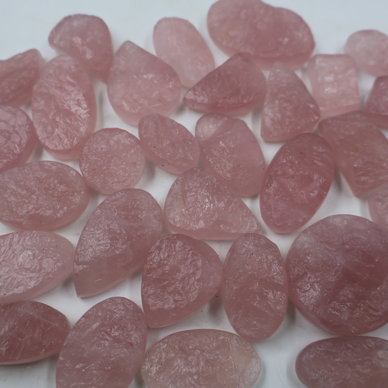 Natural Rose Quartz druzy Mix Shape Gemstone (Cabochon )