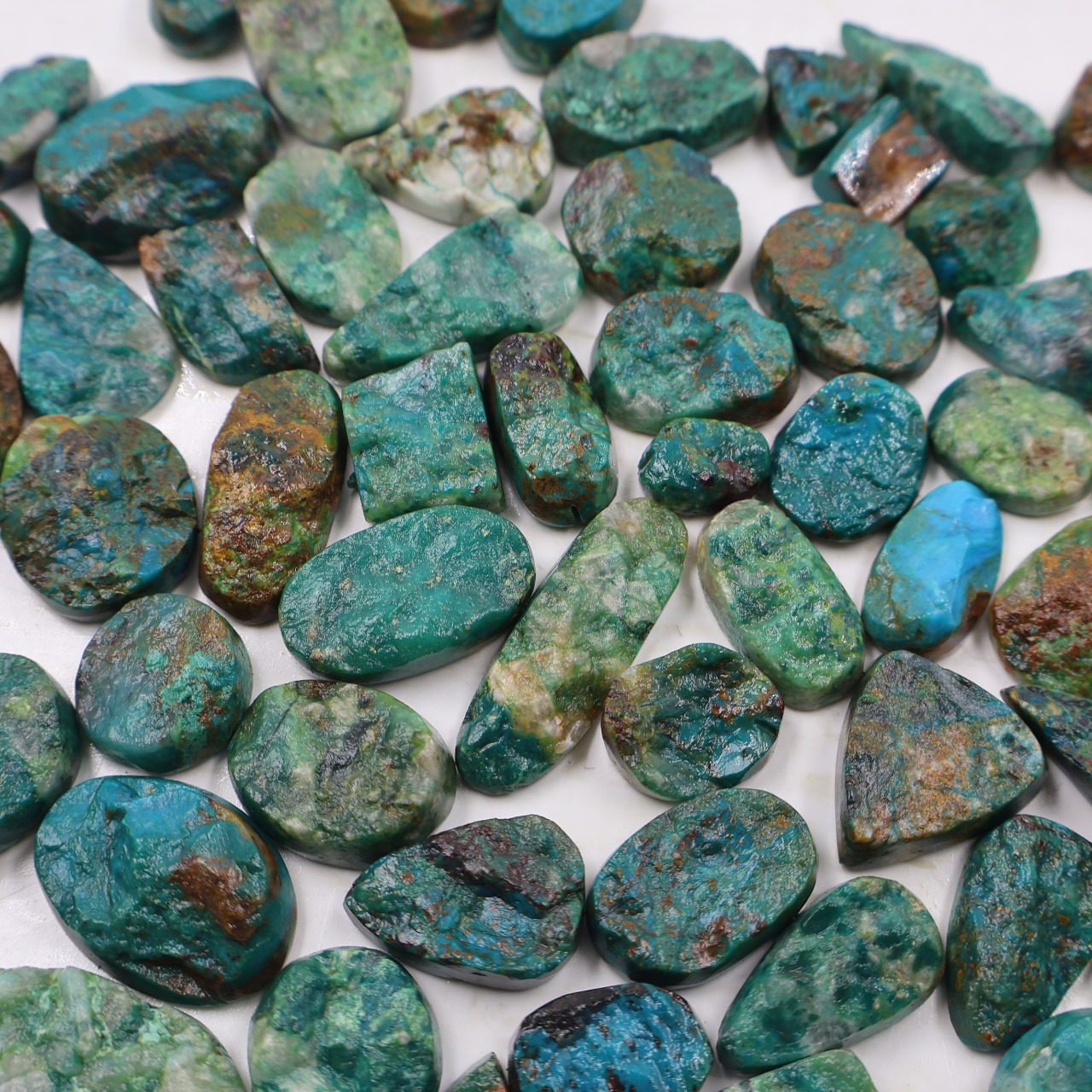 Natural Chrysocolla druzy Mix Shape Gemstone (Cabochon )