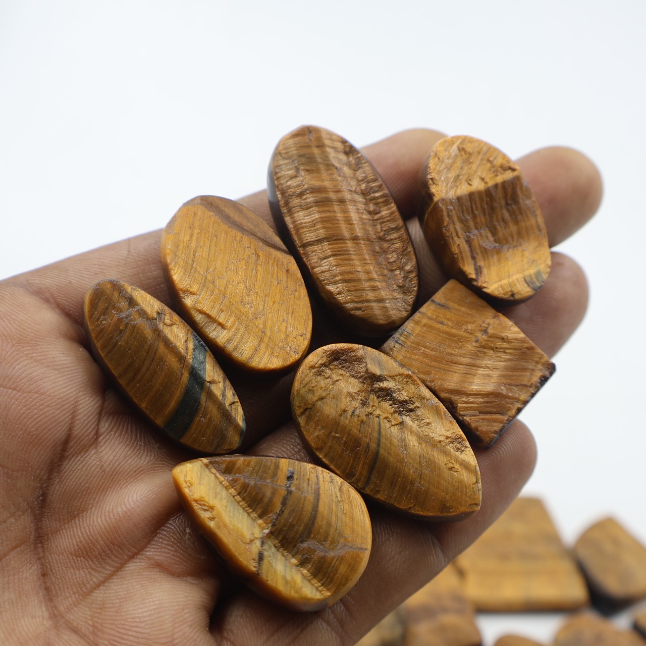 Natural Tiger eye druzy Mix Shape Gemstone (Cabochon )