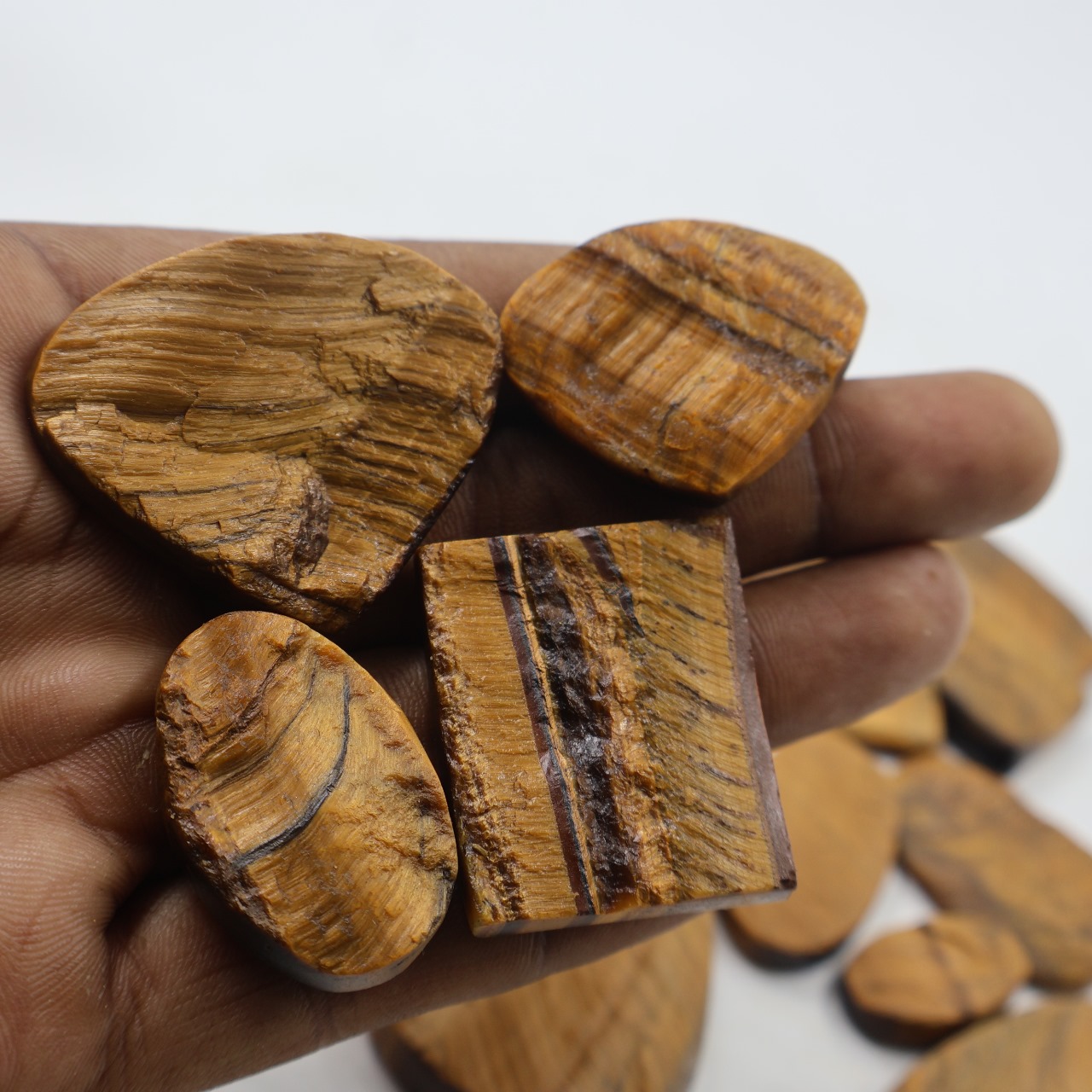 Natural Tiger eye druzy Mix Shape Gemstone (Cabochon )