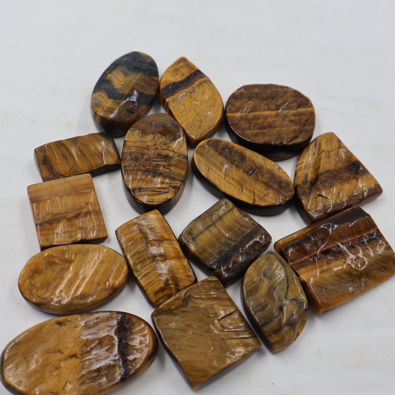 Natural Polished Tiger eye druzy Mix Shape Gemstone (Cabochon )