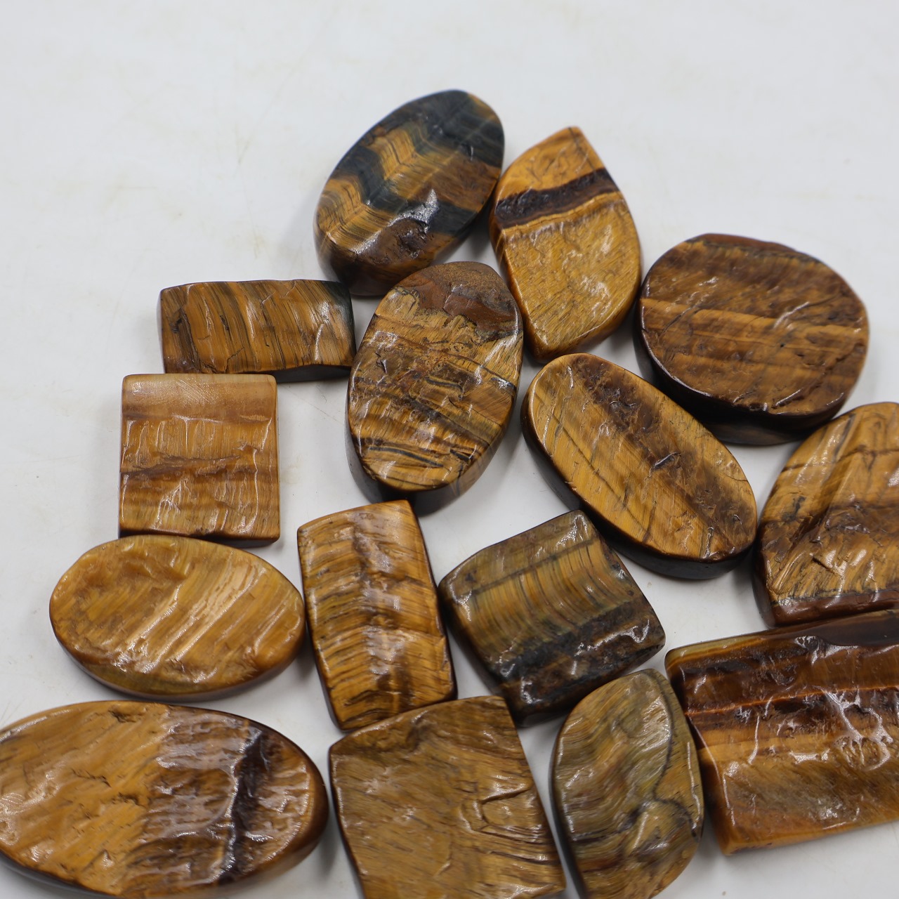 Natural Polished Tiger eye druzy Mix Shape Gemstone (Cabochon )