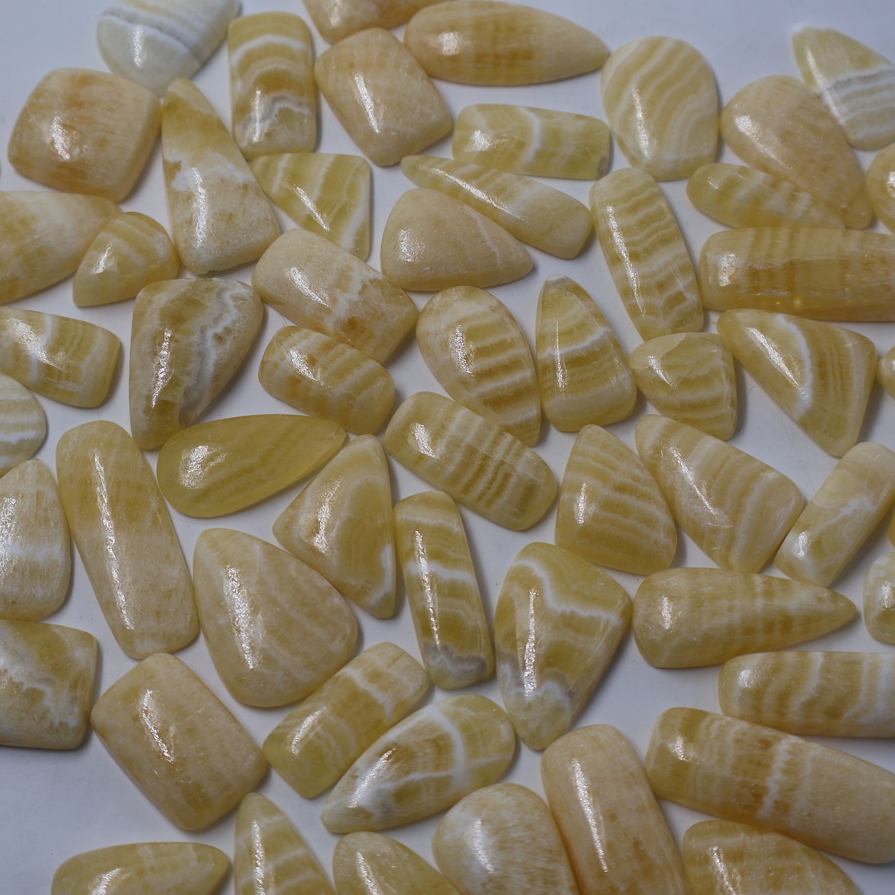 Natural Yellow calcite  Mix Shape Gemstone (Cabochon )