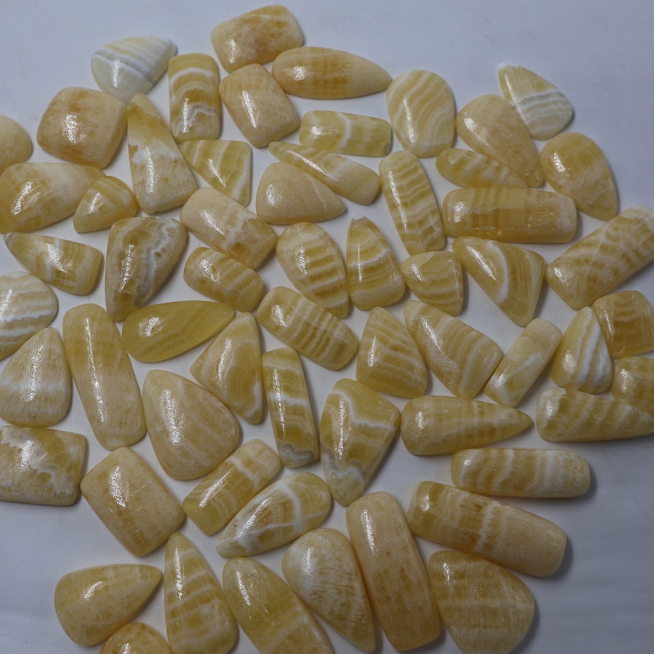 Natural Yellow calcite  Mix Shape Gemstone (Cabochon )