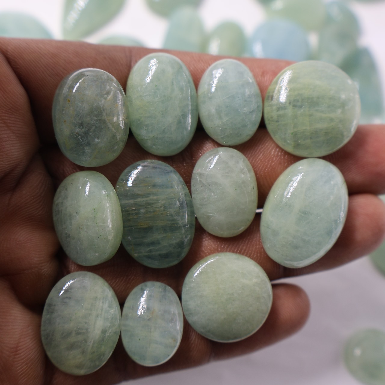 Natural Aquamarine Mix Shape Gemstone (Cabochon )