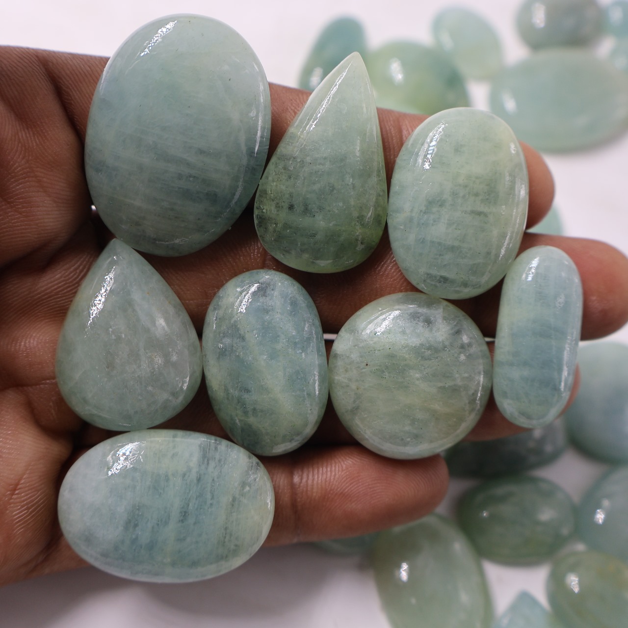 Natural Aquamarine  Mix Shape Gemstone (Cabochon )