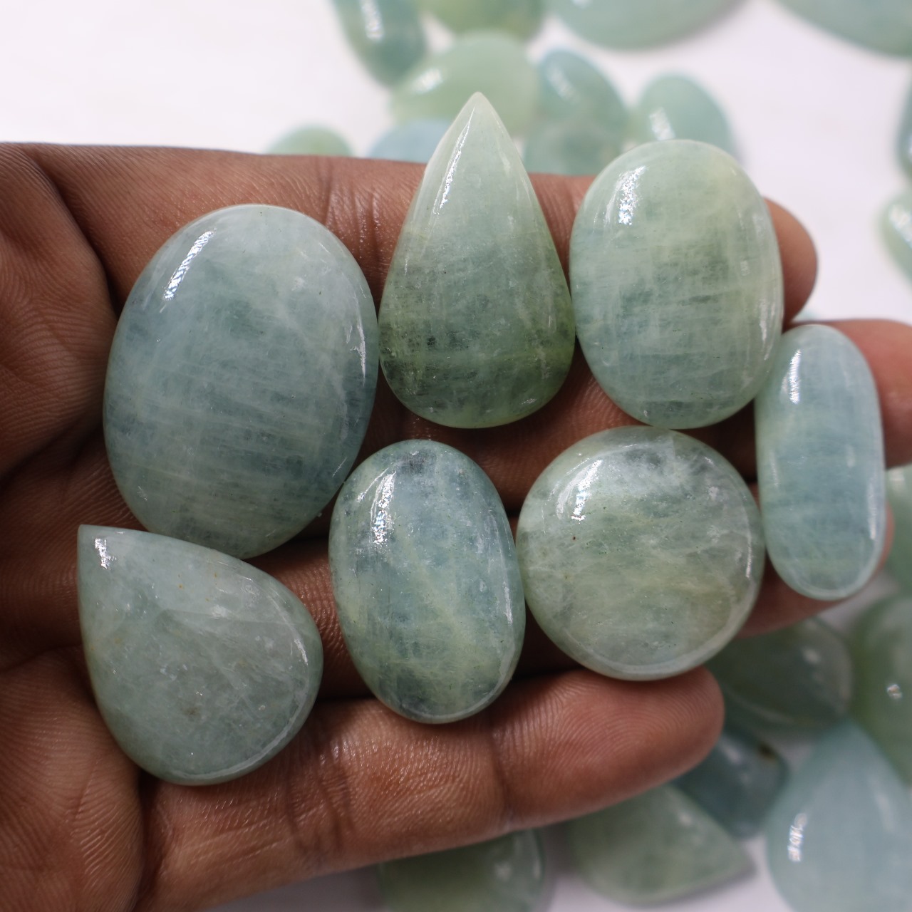 Natural Aquamarine  Mix Shape Gemstone (Cabochon )
