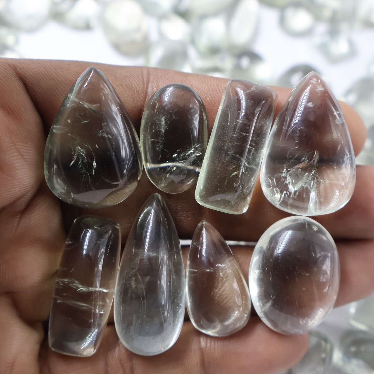 Natural Green Amethyst Mix Shape Gemstone (Cabochon )