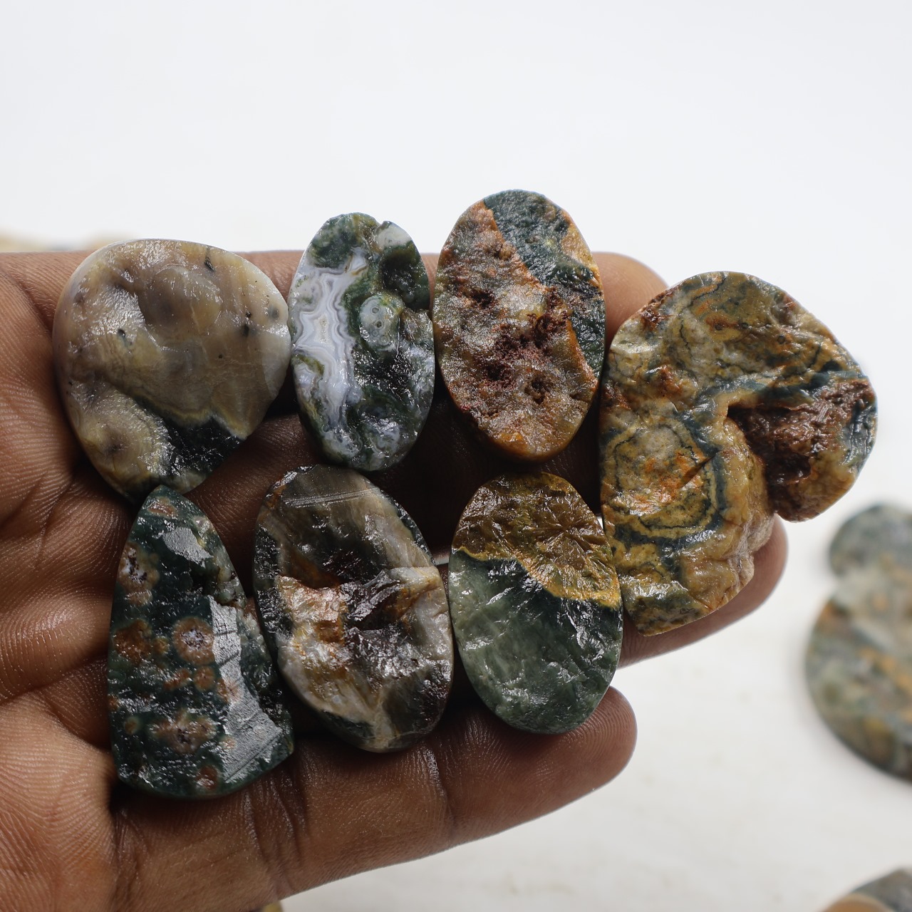 Natural Ocean Jasper Druzy  Mix Shape Gemstone (Cabochon )