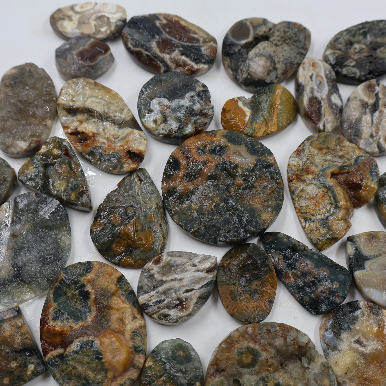 Natural Ocean Jasper Druzy  Mix Shape Gemstone (Cabochon )