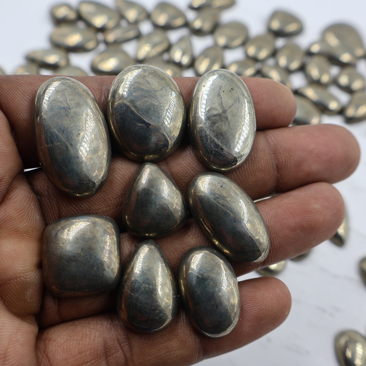 Natural Pyrite Mix Shape Gemstone (Cabochon )